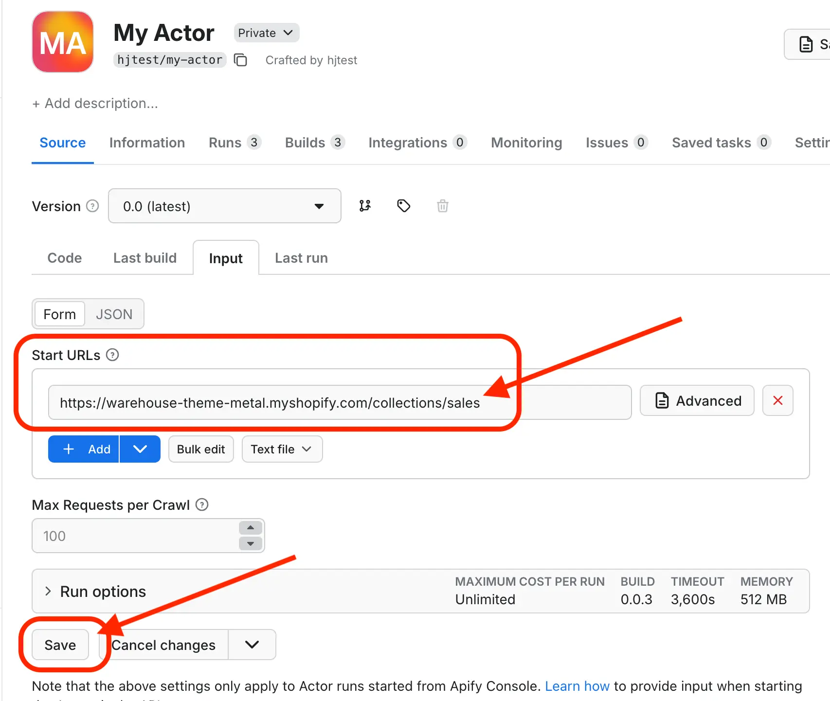 Actor input
