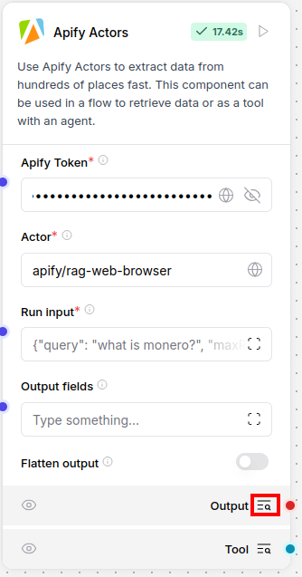 Flow - Apify Actors Output