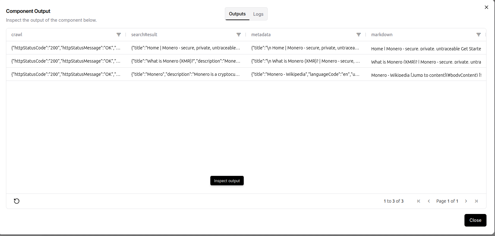 Flow - Apify Actors Output Data