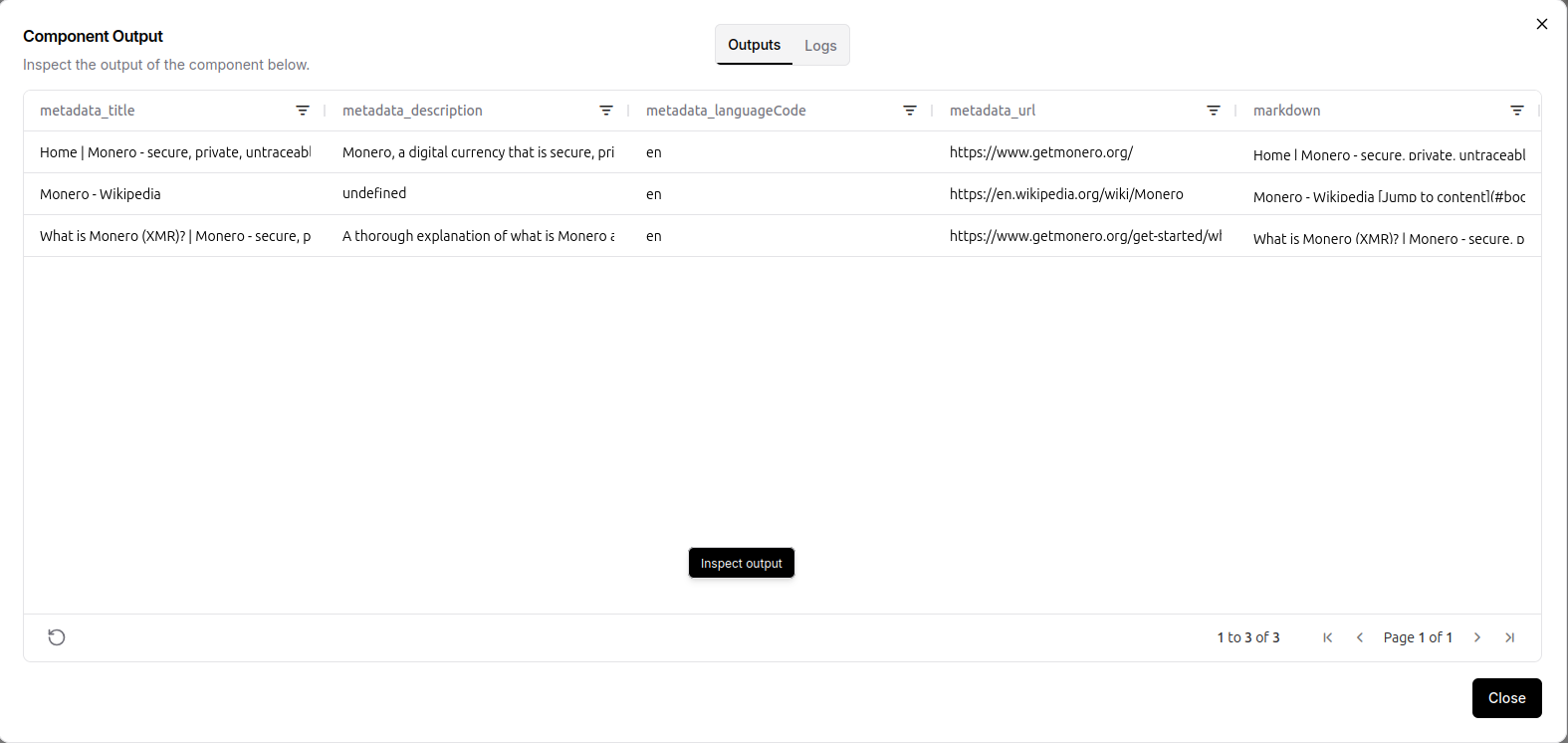 Flow - Apify Actors Output Filtered