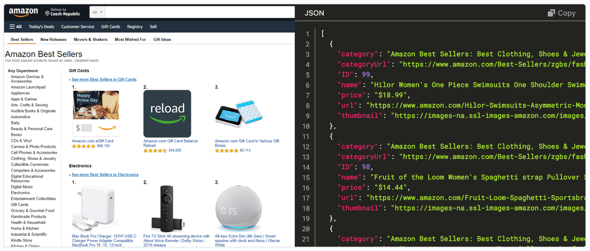product data collection from Amazon