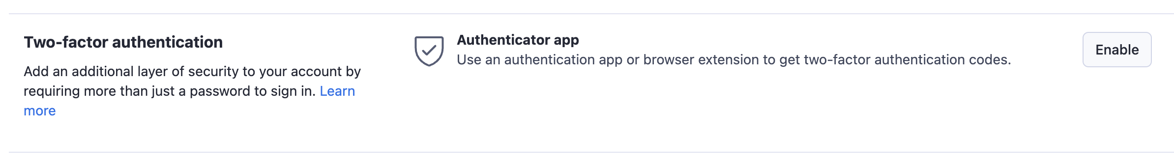 Apify Console two-factor authentication section