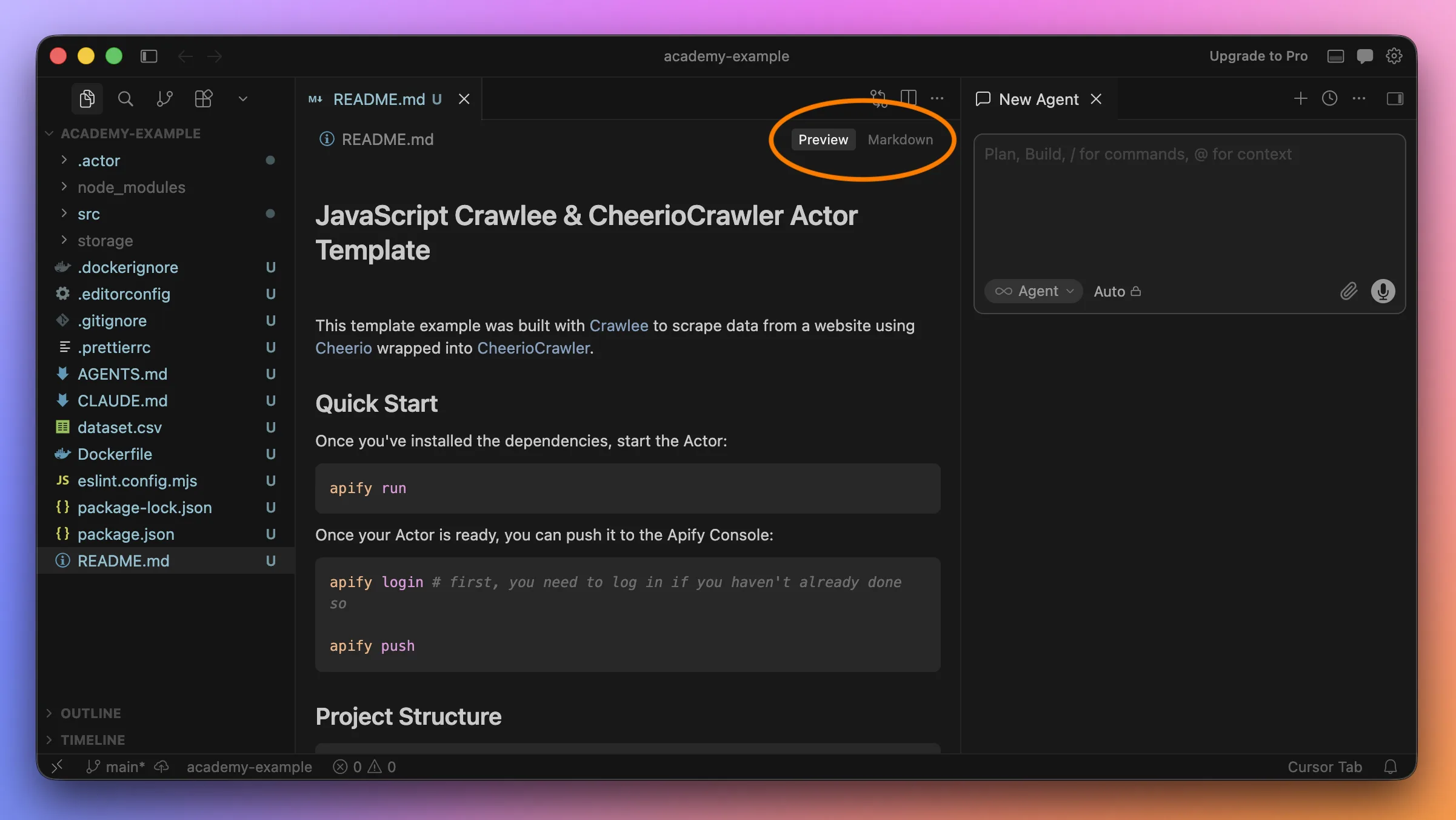 Markdown preview in Cursor