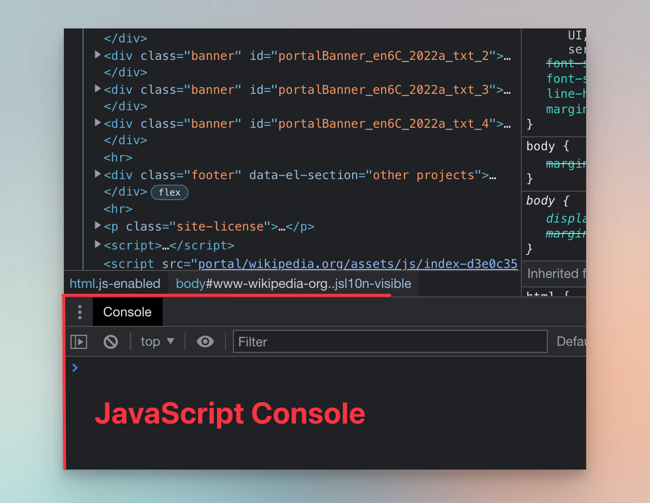 Console in Chrome DevTools