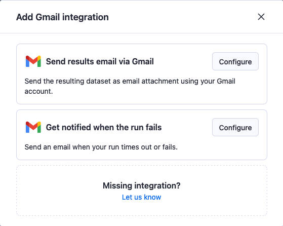 Gmail integration setup