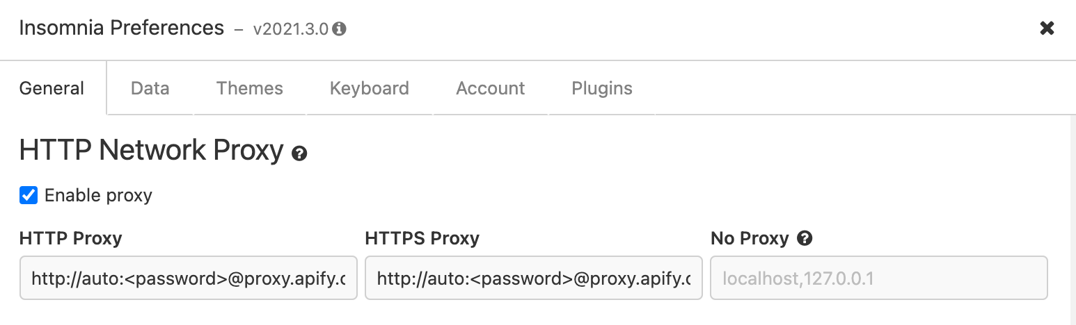 Configuring a proxy