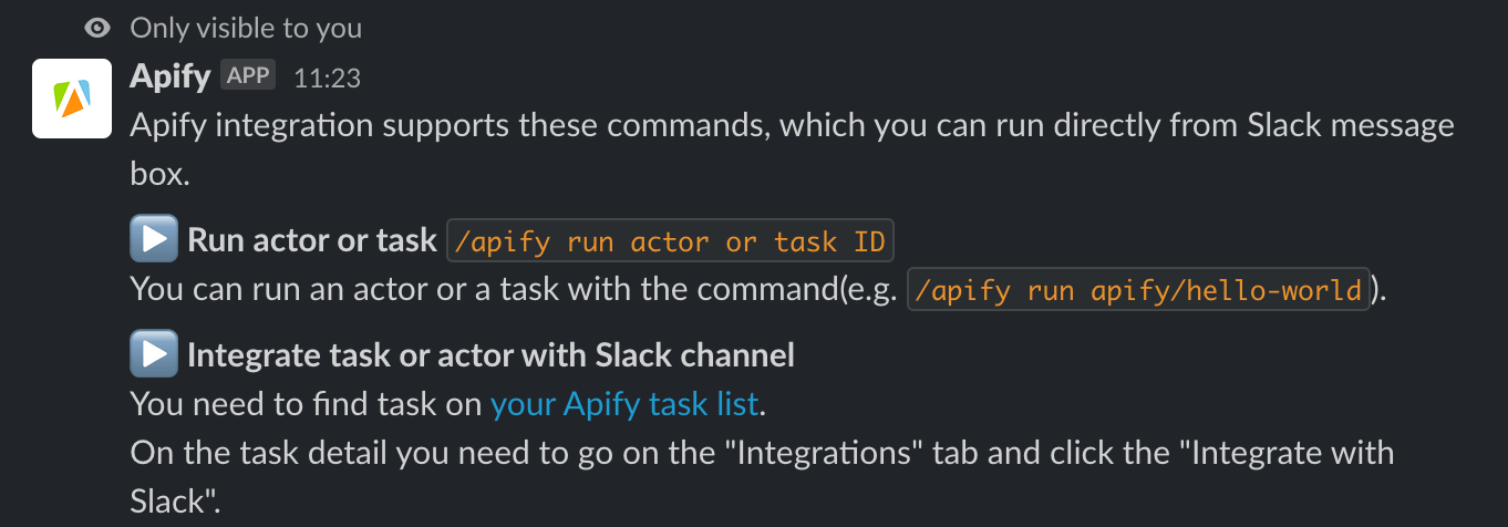 Use Apify from Slack