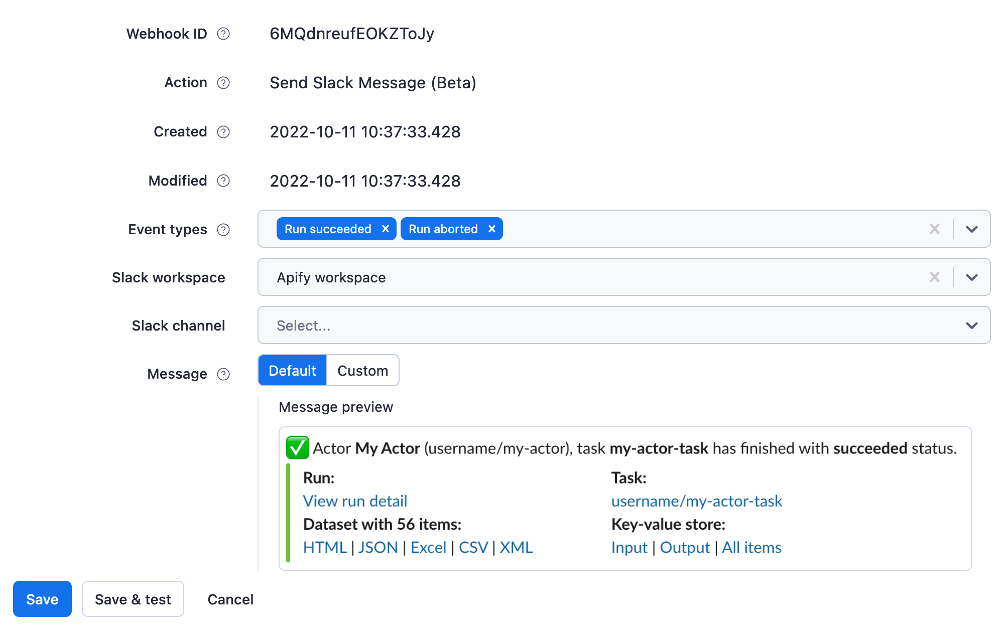 Integration setup