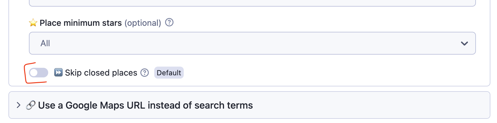 Input schema toggle example