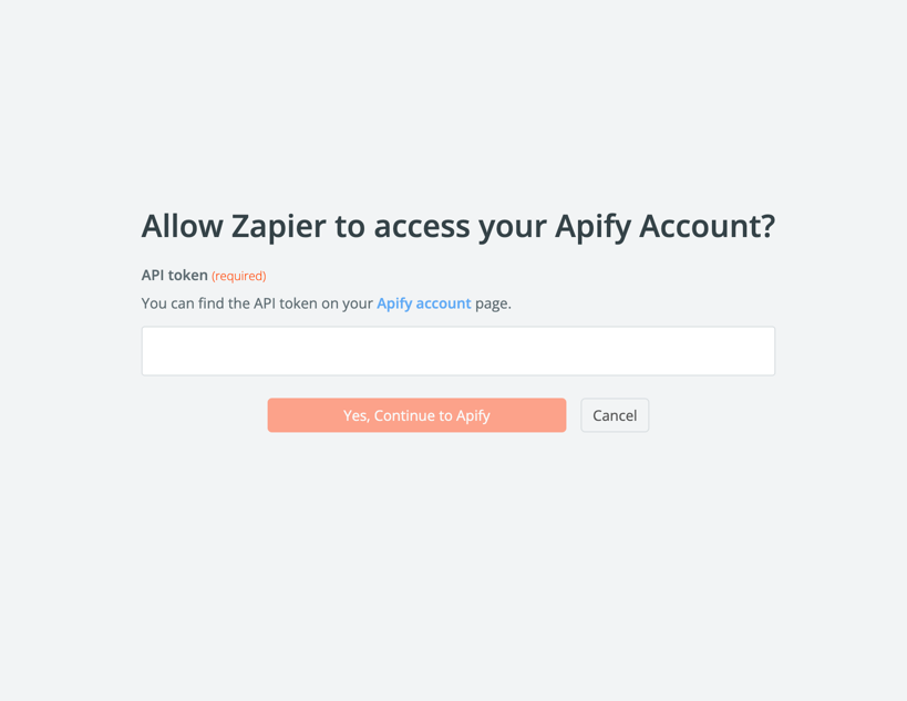 Apify Zapier connection